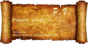 Pascht Vitéz névjegykártya